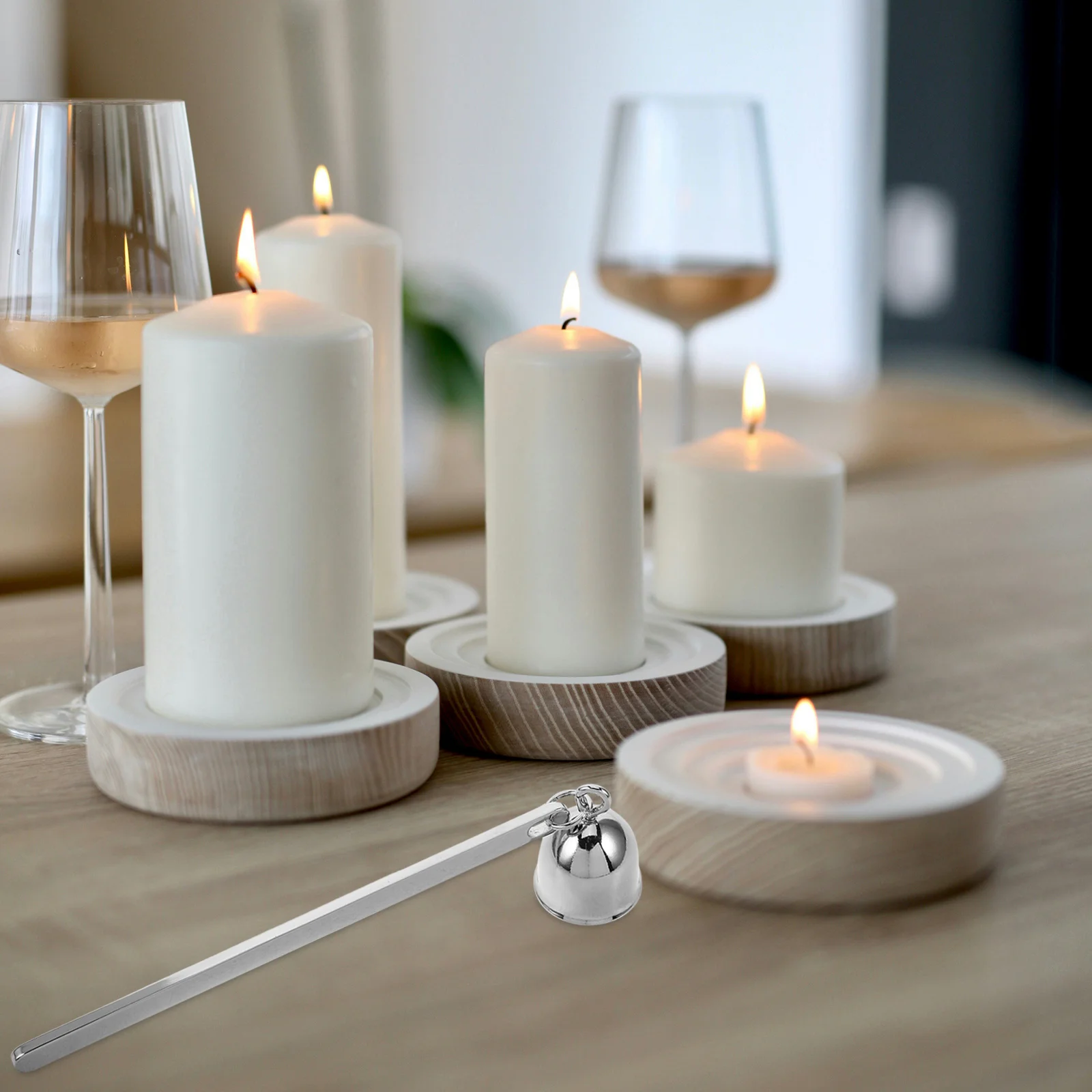 1 قطعة مجموعة السنافر الفولاذ المقاوم للصدأ خمر جرس على شكل مقبض طويل الفتيل المتقلب أداة للاستخدام الآمن اكسسوارات ديكور المنزل #4