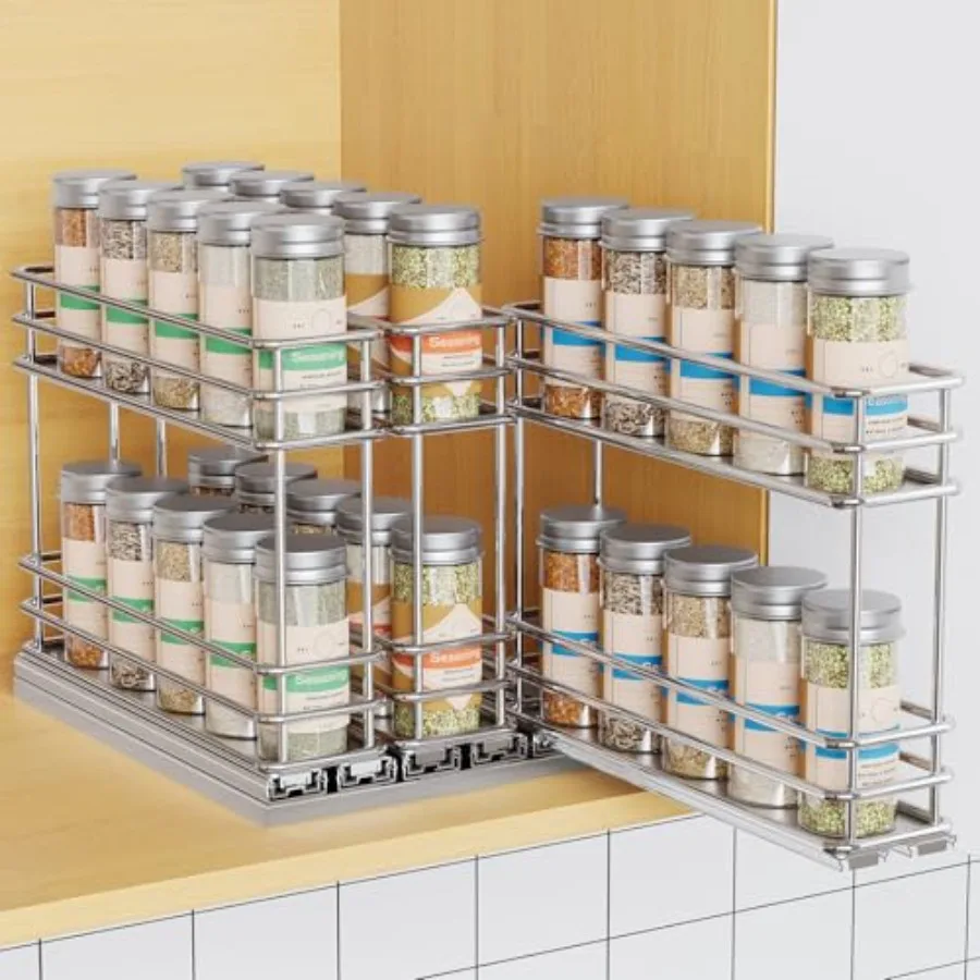

Pull Out Spice Rack Organizer for Cabinet, Slide Out Spice Racks, Easy to Install Spice Cabinet Organizers, 7.4" Wx10.43 Dx8.26