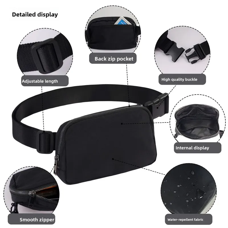 Waist Bag, Nylon Waterproof Chest Bag, Outdoor Sports Running Phone Bag, Versatile Crossbody Bag