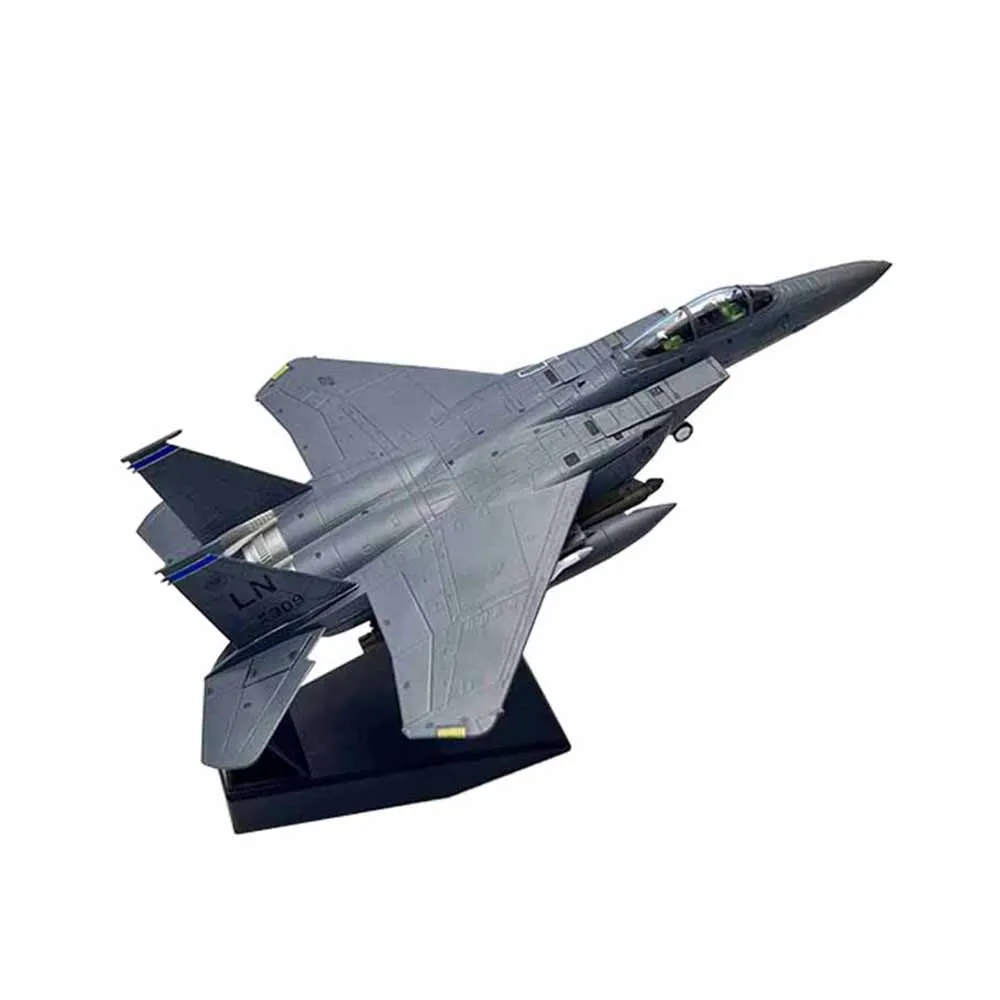 Avión de aleación de Metal fundido a presión para niños, avión de combate del Ejército de los EE. UU. F15E, escala 1/100, modelo de avión de