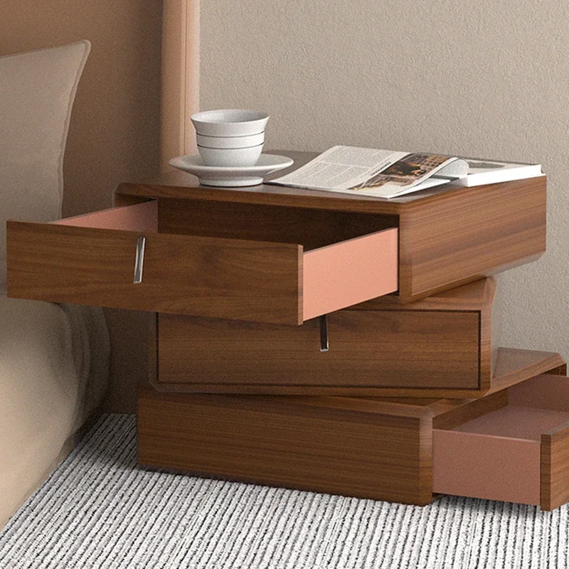 Modern Simple Revolving Bedside Table Bedroom Bedside Cabinet Italian Minimalist Luxury Nightstands Mesa De Noche Furniture