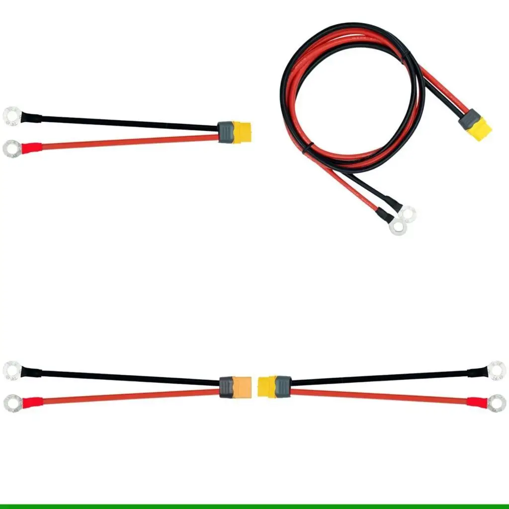 U55C XT60 to O Rings Terminal Cable 12AWG XT60 Extension Cord for LiBattery Solar Portable Power Stations Secure Connection
