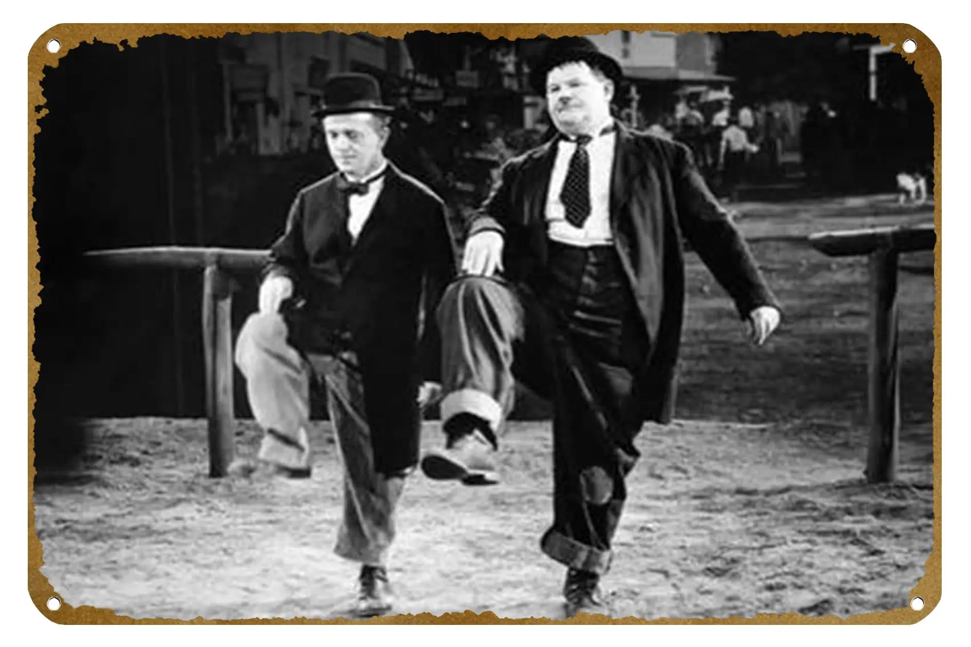 Way Out West, Stan Laurel, Oliver Hardy, 1937 Movie Poster Vintage Metal Tin sign Logo Family Club Bar Cafe Bedroom Art Wall Dec