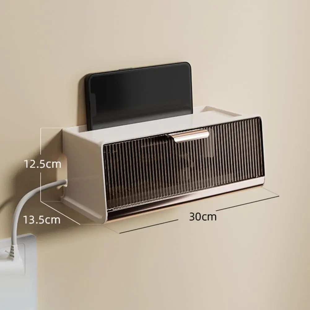 Router Storage Box  Useful Wall Mounted Reusable  Punch Free Wifi Wireless Network Junction Box Rack for Home