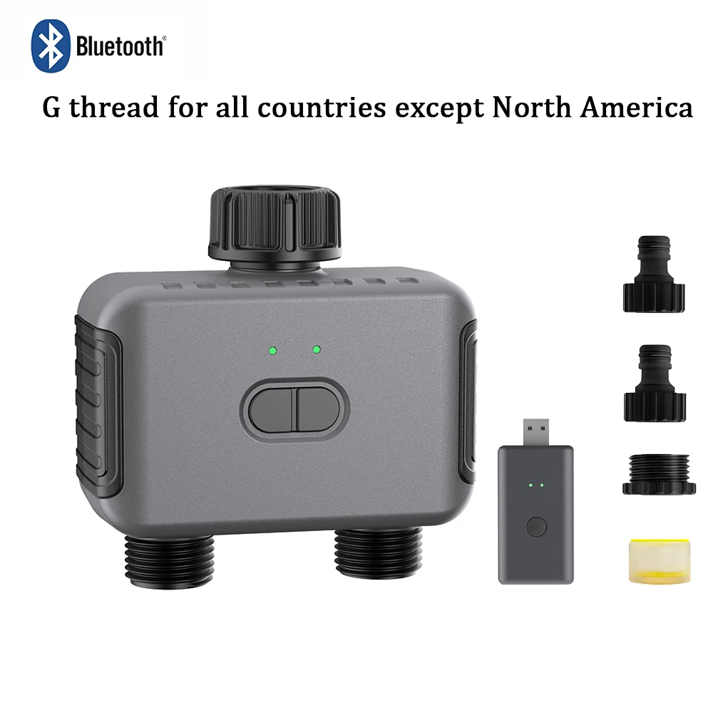 Zigbee/BT Automatische Water Timer Dual Slang Tuinirrigatie Bewateringssysteem Kraan Sprinkler Programmeur ondersteuning Alexa IPX5