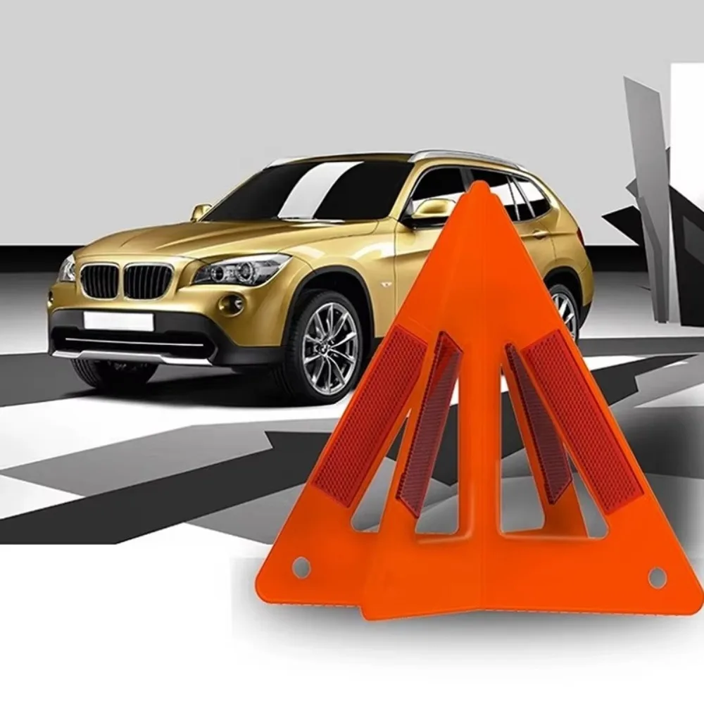 

Reflective Car Emergency Warning Triangle Foldable Safety Traffic Warning Sign Portable Red Cars Stop Sign Stand