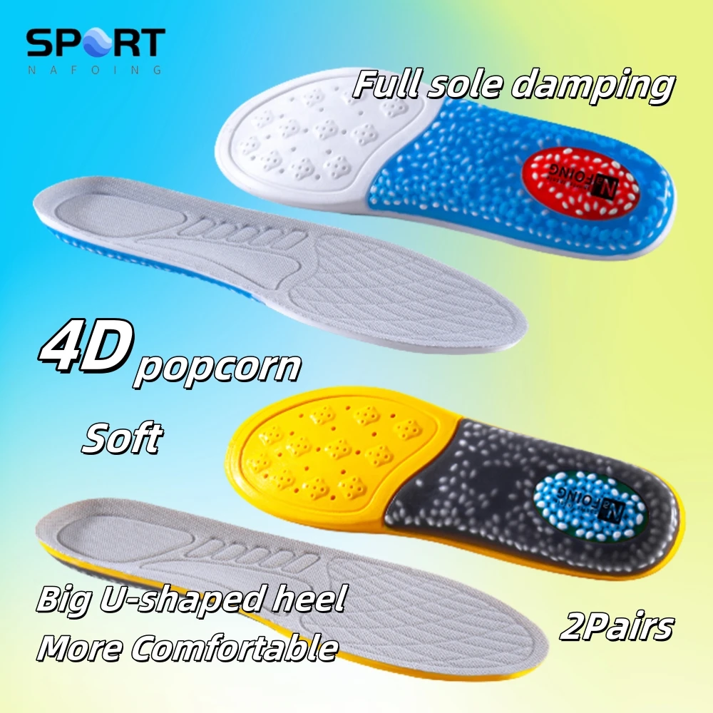 4pcs Sport Insoles Arch Support Breathable Technology Design Shock Absorption Shoes Pad Outdoor Running Rzoom Air Cushion Insole