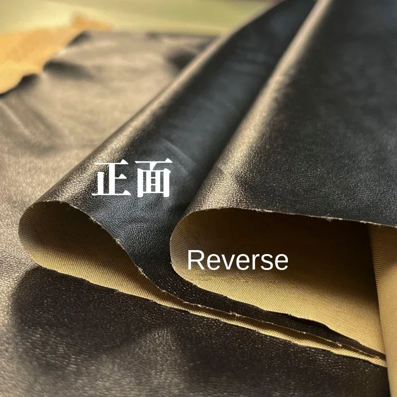 Ultra Thin PU Artificial Leather Fabric Baby Clothing Model Cos Special Clothing Soft Black Home Textile Cloth Diy Sew Material