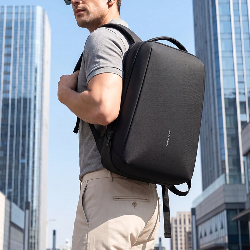 Mark Ryden Business Commuter Backpack Men's Short Trip Travel Bag Simple Notebook Computer Bag Urban Style Polyester Material