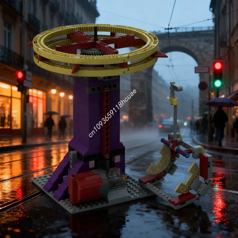 

302 детали MOC «Канатная дорога для очистки каналов», модель городской архитектуры, конструктор, рождественский подарок, DIY, креативная идея, развивающая игрушка