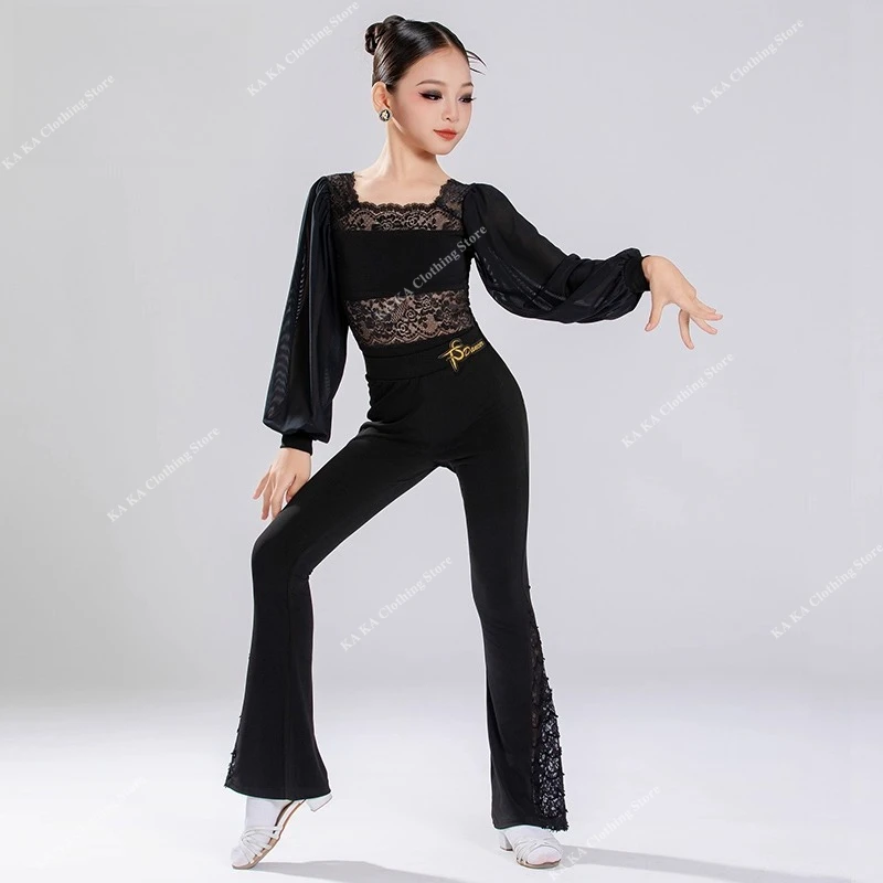 

Костюм для латинских танцев для танго, румбы, танцевальное платье для девочек, самбы, сальсы, детское бальное платье для соревнований, стандартное платье для латинских танцев