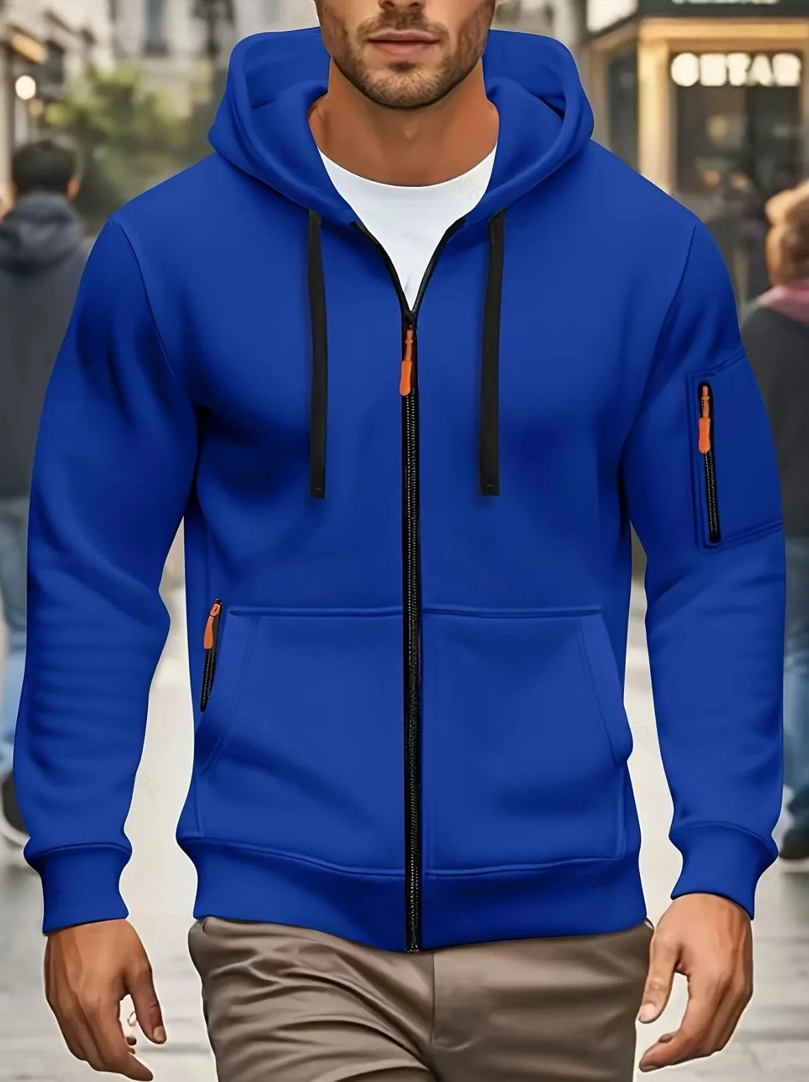 2026 autunno e inverno nuovo sciolto plus size uomo trendy multi tasca con cerniera cardigan felpa giacca felpa con cappuccio