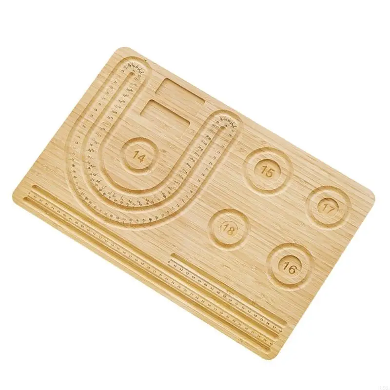 U-förmiges Armband-Design-Board, Perlenbrett, Matten, Halskette, Perlen, Schmuck-Organizer, Schmuckherstellung, Tablett, Werkzeug, Massivholz – Detail 4
