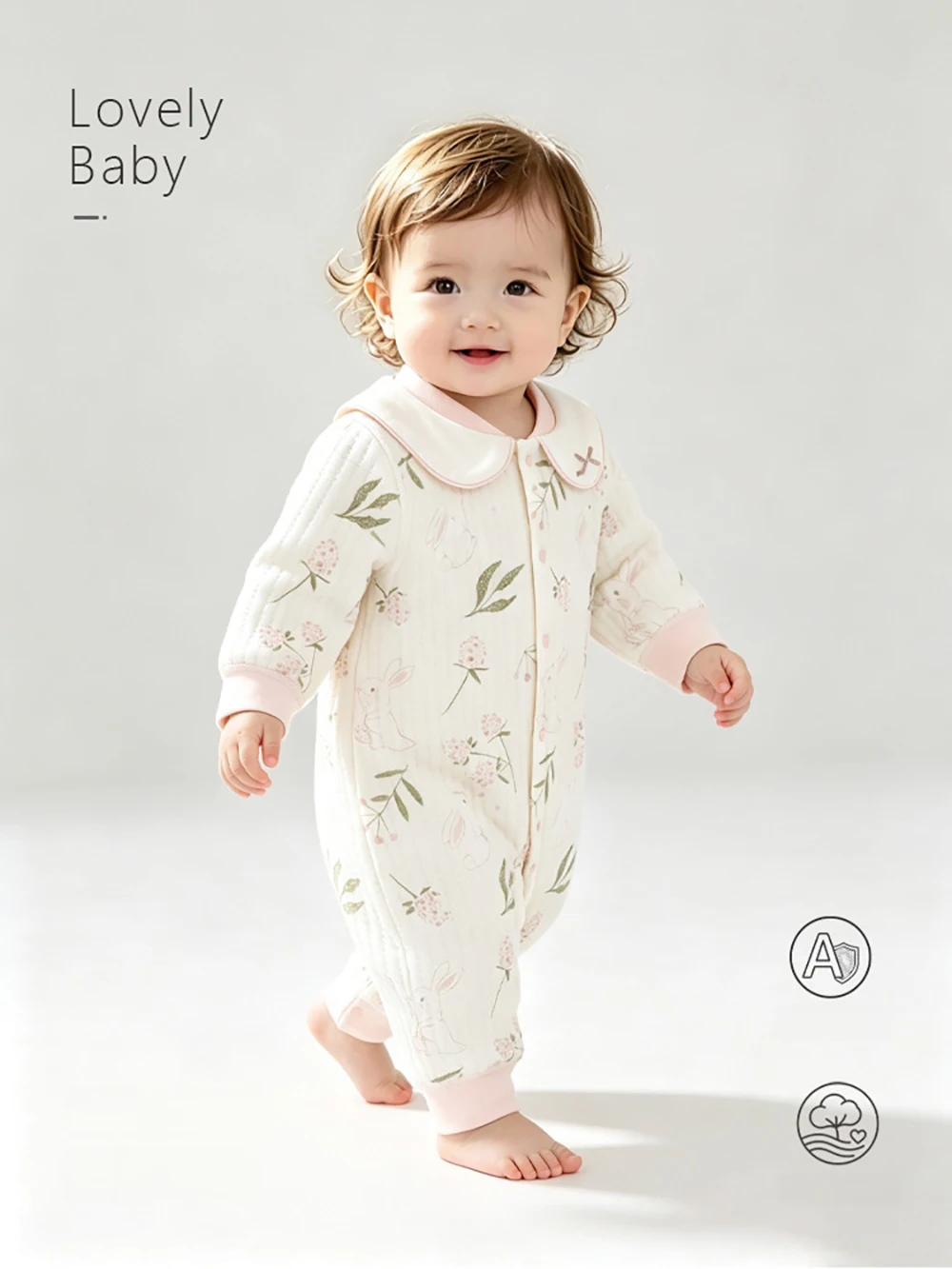 MILANCEL Autumn Newborn Baby Romper 0-15M Toddler Jumpsuit Sweet Floral Baby Clothes Breathable Sleepwear for Newborns