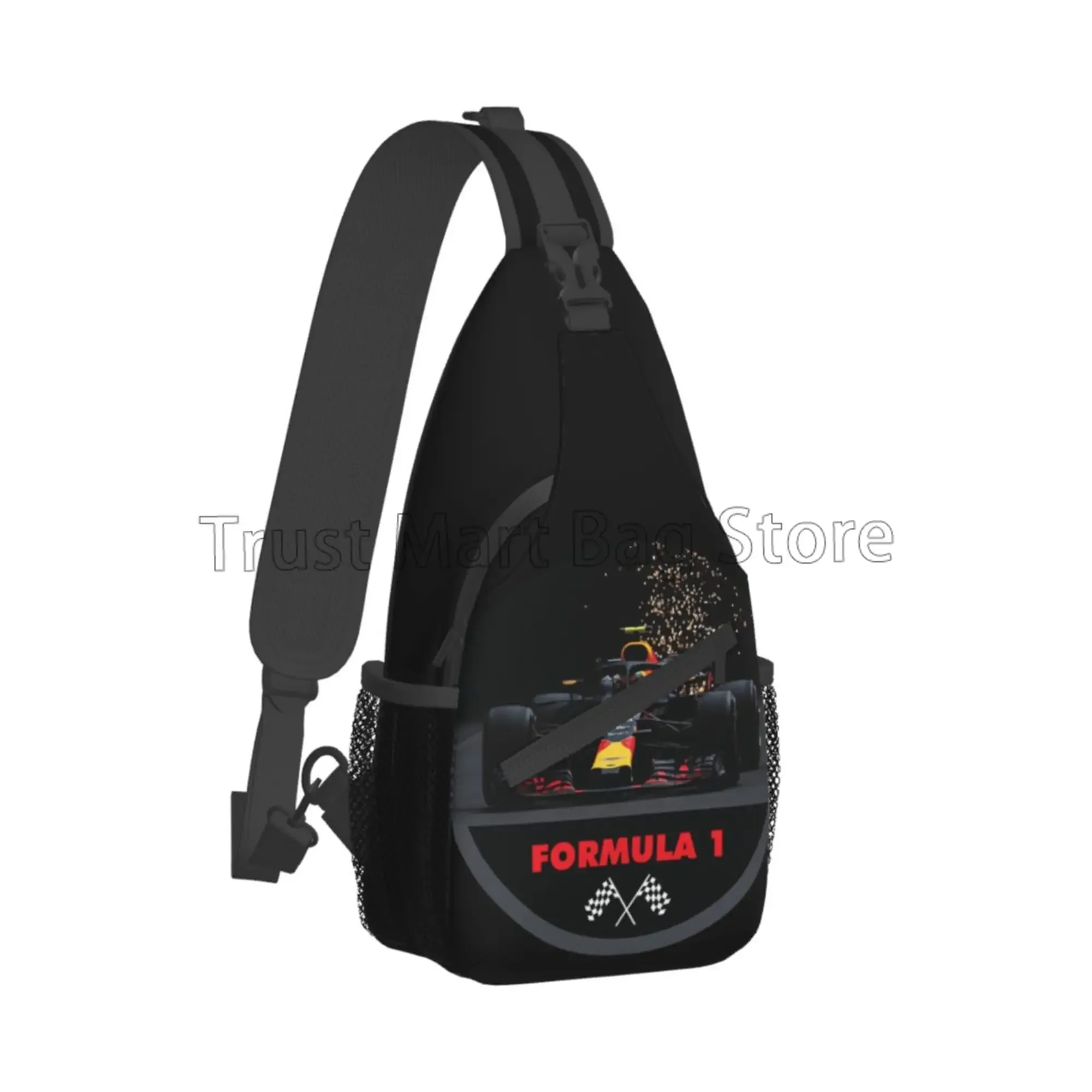 F1 Car Racing Chest Bag Unisex Casual Waterproof Sling Bag Crossbody Shoulder Backpack for Travel Hiking Cycling Outdoor Sports