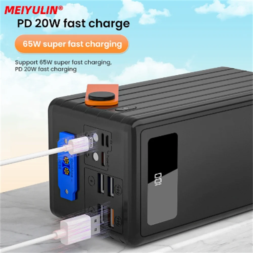 80000mAh Power Bank Station Pd 65w Fast Charging External Battery Pack For IPhone Samsung Xiaomi Notebook Car Jump Starter