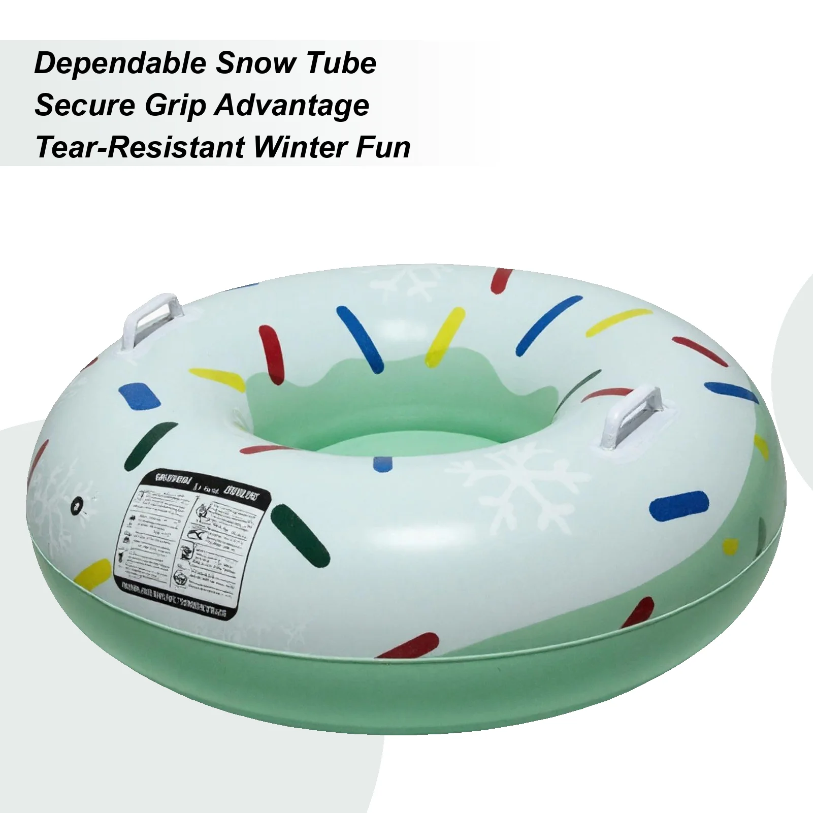 

Inflatable Snow Tube Thick Cold-Resistant With Double Handles Family Winter Inflatable Snow Tube For Garden Park Playground