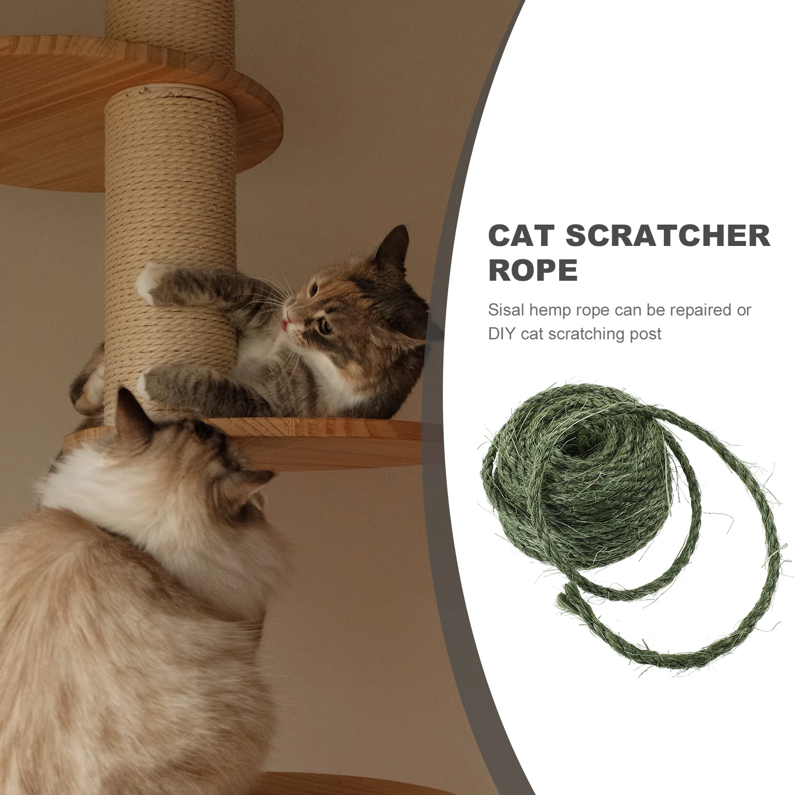 

Cuttable Sisal Rope for Cat Tree Scratching Pad DIY Repairing Durable Multi-Function Sturdy Wear-Resistant Cat Accessory Home