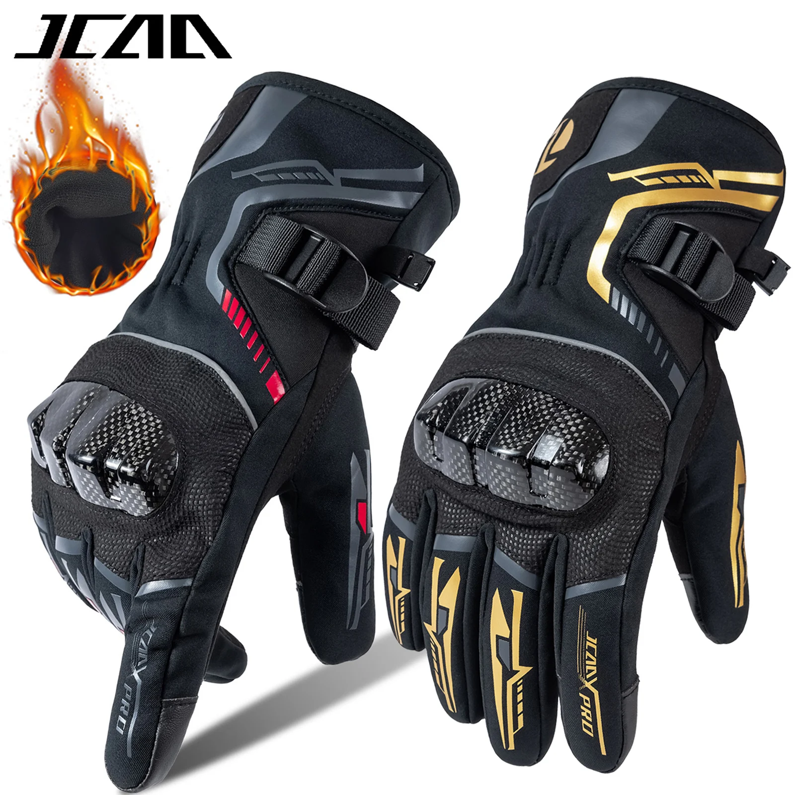 

Winter Thermal Waterproof Motorcycle Gloves Men Anti-Slip Anti-drop Night Reflection Riding Glove for Moto/Electric Bike/Scooter