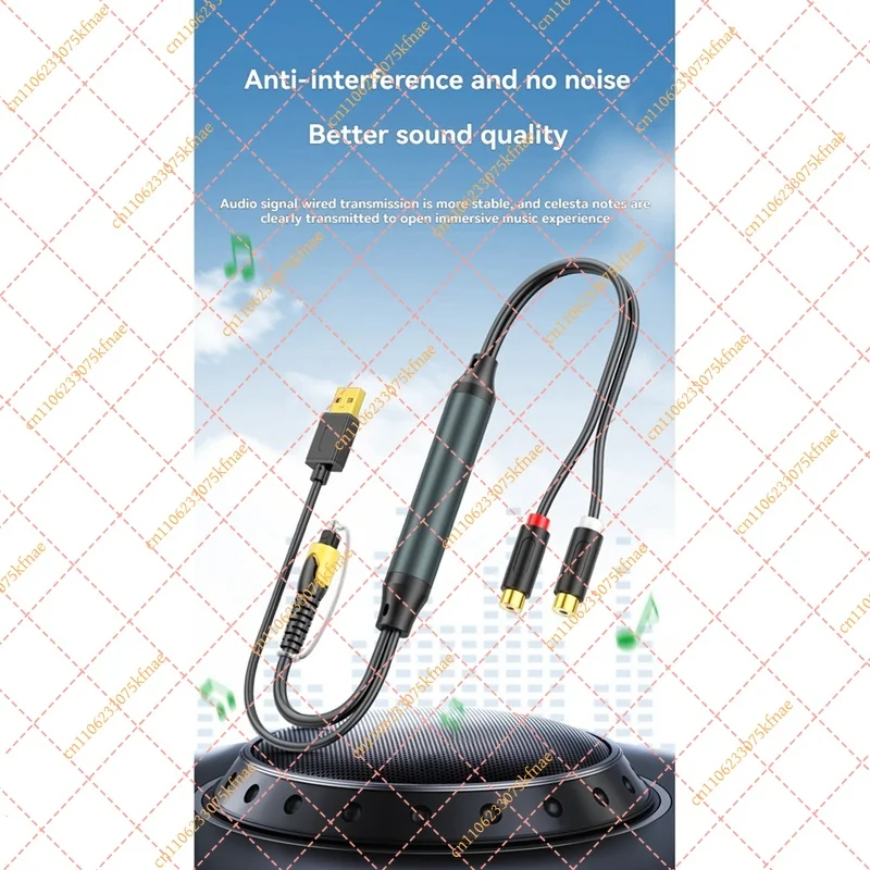 Digital Optical to 2RCA Audio Cable | Toslink to Analog Stereo Converter Cord for TV, Projector, Amplifier & Speakers