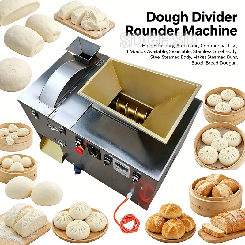 High Capacity Fully Automatic Commercial Electric Stainless Steel 304 Dough Rounder Cutter CE Certified Ultra-Precision