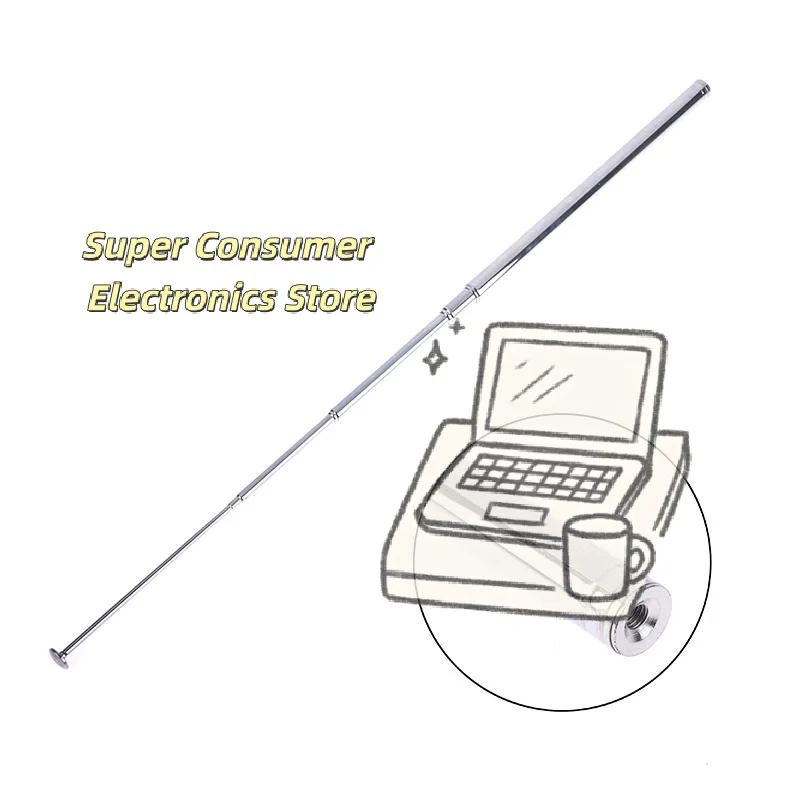 Lange 140 cm 10-teilige Teleskopantenne für FM AM Radio Signalverstärkung für Heim, Auto und Büro