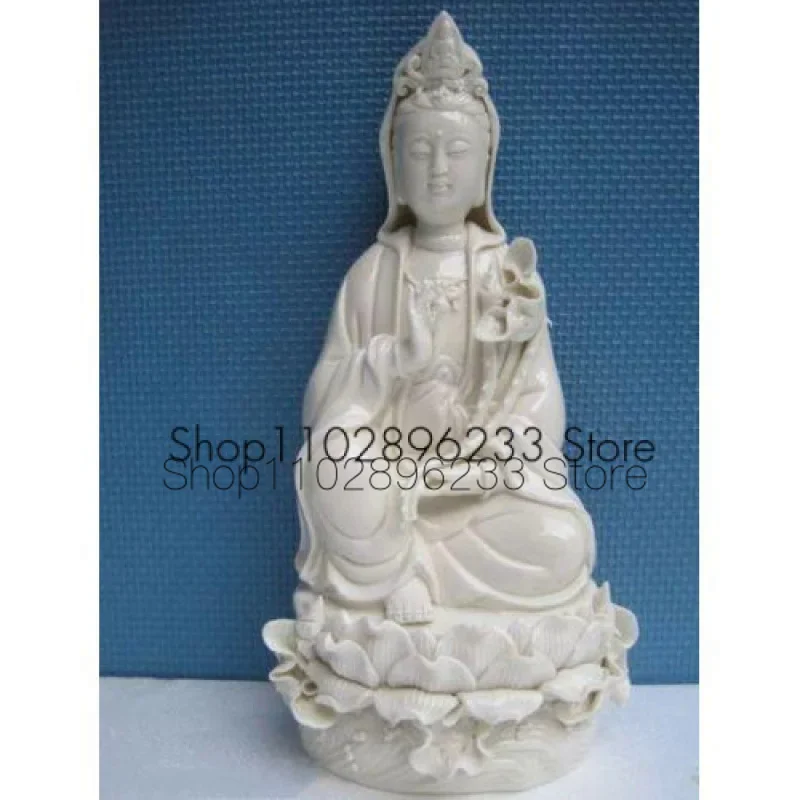 

Китайский фарфор Dehua фарфор Kwan-yin Guanyin сиденье Лотос база мерцающие статуи