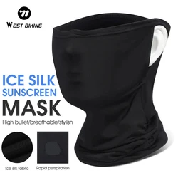 WEST BIKING Breathable Summer Cycling Headwear Ice Silk Anti UV Face Cover Outdoor Sport Running Scarf Dustproof Men Women Mask
