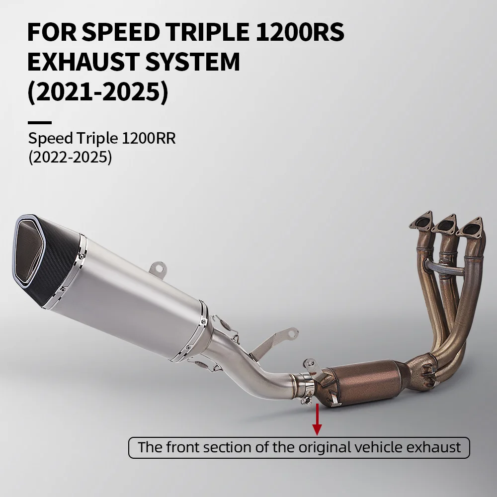 

Выхлопная система мотоцикла для Speed Triple 1200 RS/RR, комбинация передней соединительной трубы из нержавеющей стали и глушителя