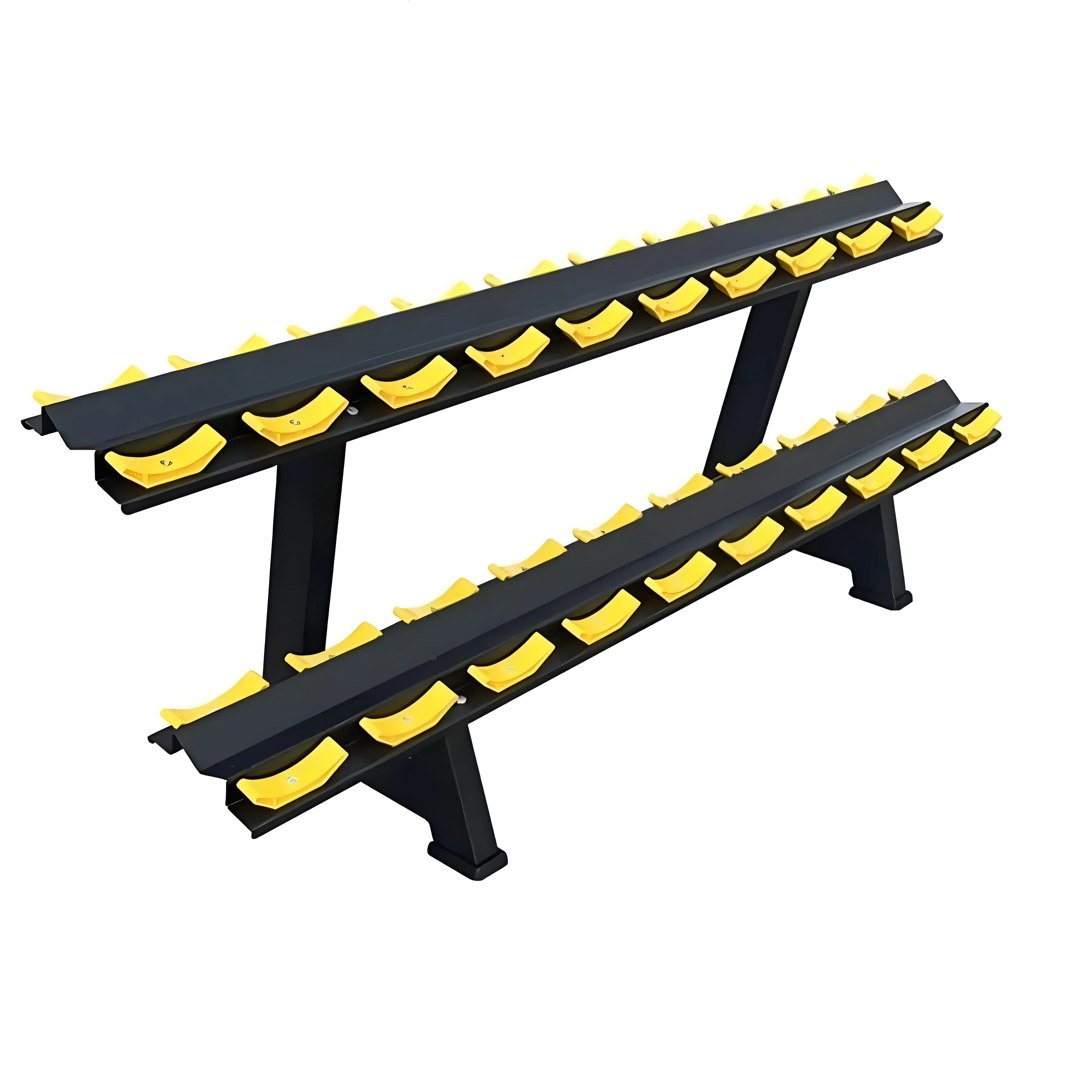 Cheongar Commercial Gym Two-Layer Dumbbell Stand 10 Pairs Steel Rack Eco-Friendly Unisex For Strength Training Bodybuilding