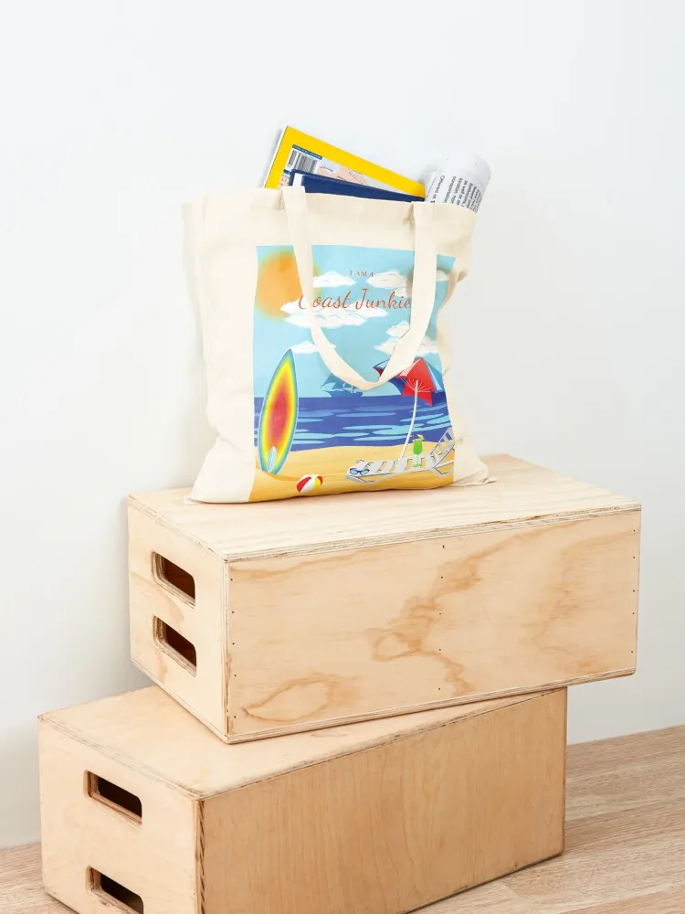 I am a coast junkie Tote Bag shopping bag tote bag custom Beach cute tote