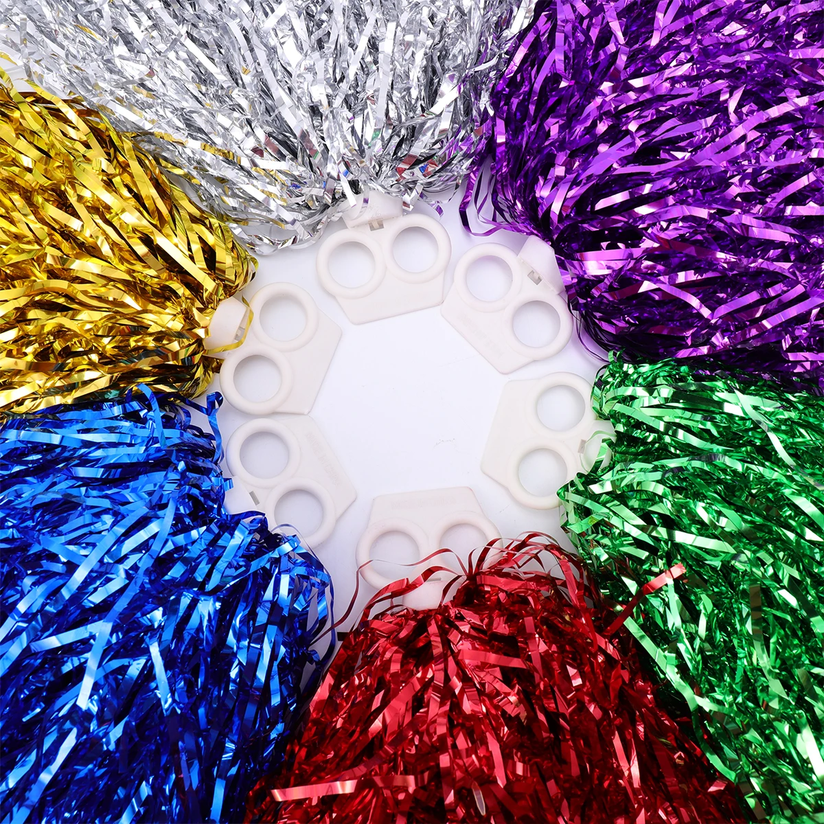 

12pcs Cheerleading Flower Ball Durable Plastic Lightweight Colorful Perfect for Sports Dance Party Festival Pom Poms Supplies