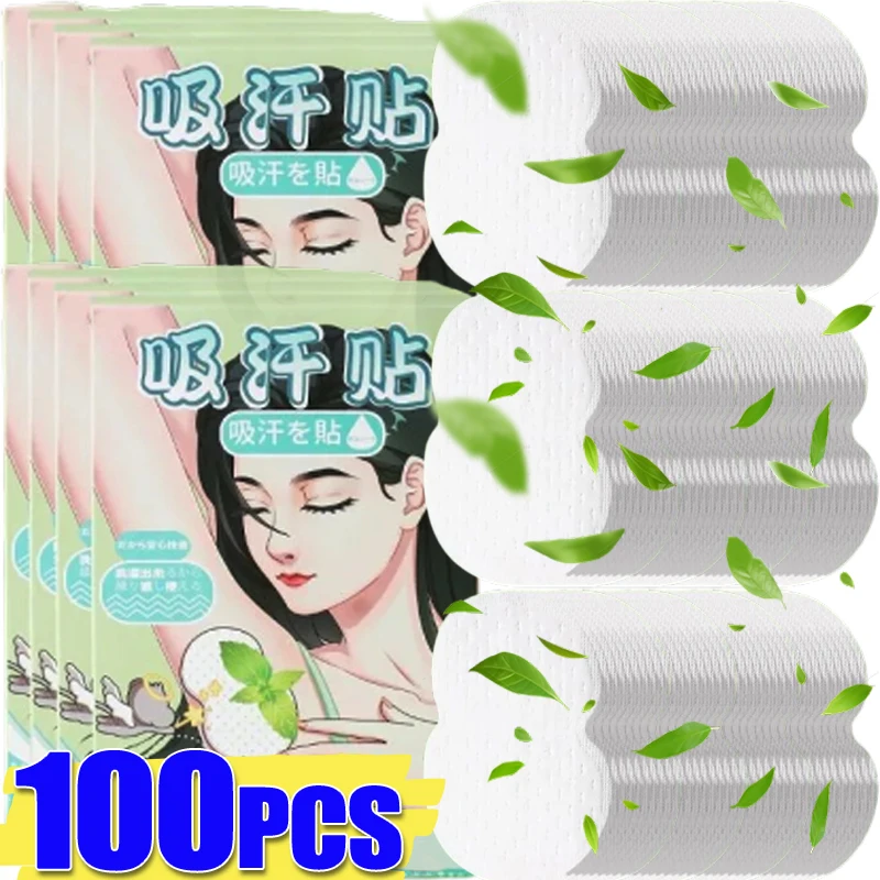 10/100Pcs Disposable Underarm Armpit Sweat Pads Sweat-absorbing Patch Summer Deodorants Non-woven Pads Breathable Ultra-thin