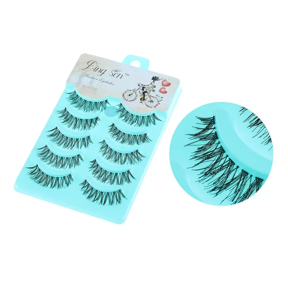 5 Pairs Cosmetic Cross Thick Long Black False Eyelashes Eye Lashes Extension Handmade