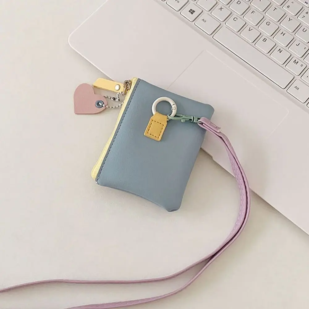 

Casual Keychains Card Bag PU Leather Thin Zipper Coin Purse Mini Wallet Korean Style Card Holder Men