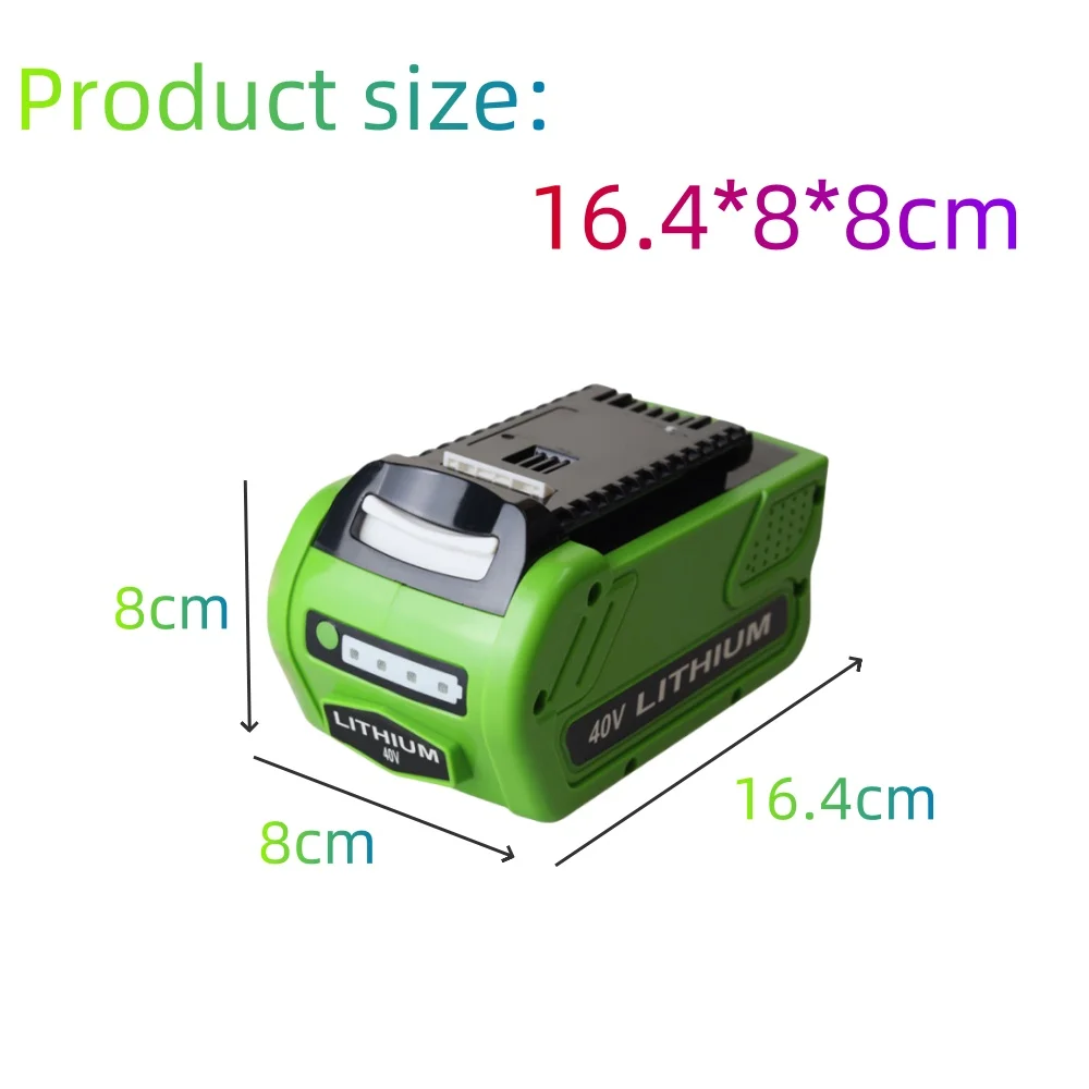 Greenworks G-MAX 40V Battery Power Tool 40V 6.0/8.0/10.0Ah Lithium ion Battery Suitable for Lawn Mower Power Tool Battery Replac