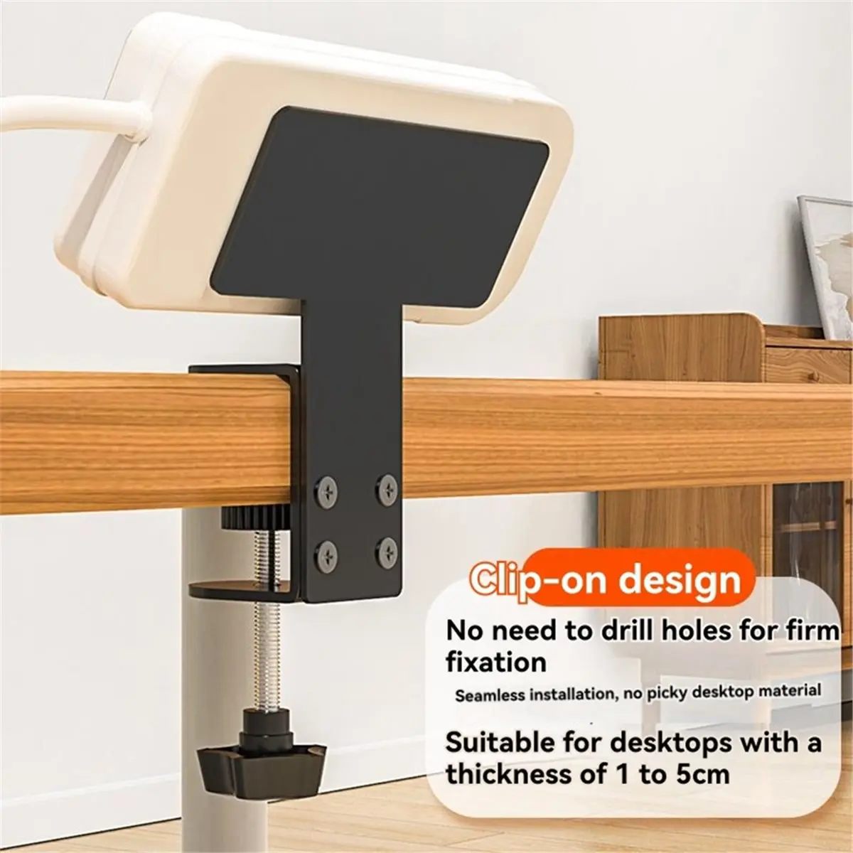 (A23G) Under Desk Power Strip Holder No-Drill Cable Management Tray for Outlet Fixing, Wire Organizing & Shelf Storage