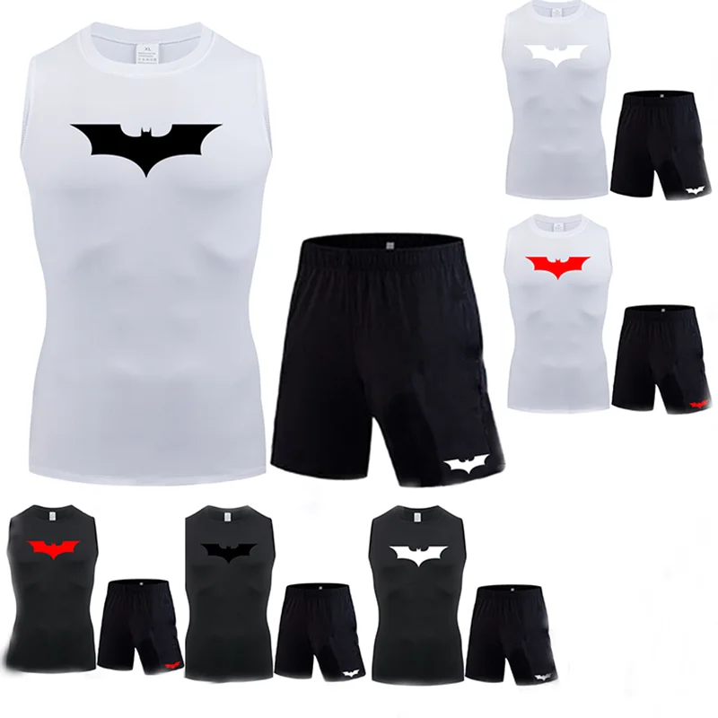 تي شيرت الجري واللياقة البدنية للرجال، ملابس اللياقة البدنية والتدريب، مجموعة رياضية خفيفة الوزن، واقي ساق الجري البطيء للرجال #1