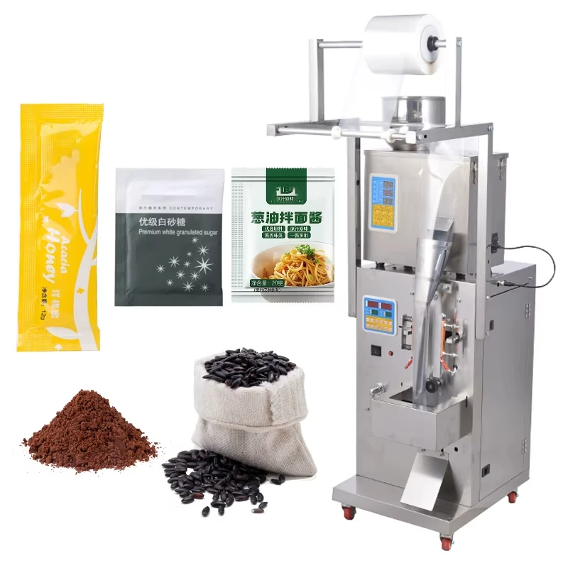 Small 3 Sides Sealing High Speed Sugar Salt Chili Powder Coffee Stick Sachet Powder Pellet Automatic Packing Machine