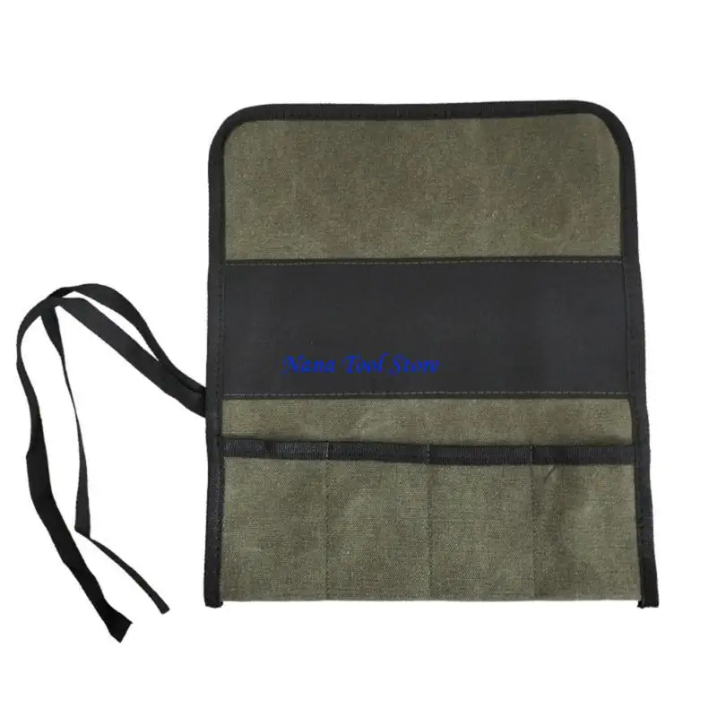 31GJ Canvas Tool Roll Tool Bag Wrench Bags 4 Pocket Tool Roll Wrench Holder