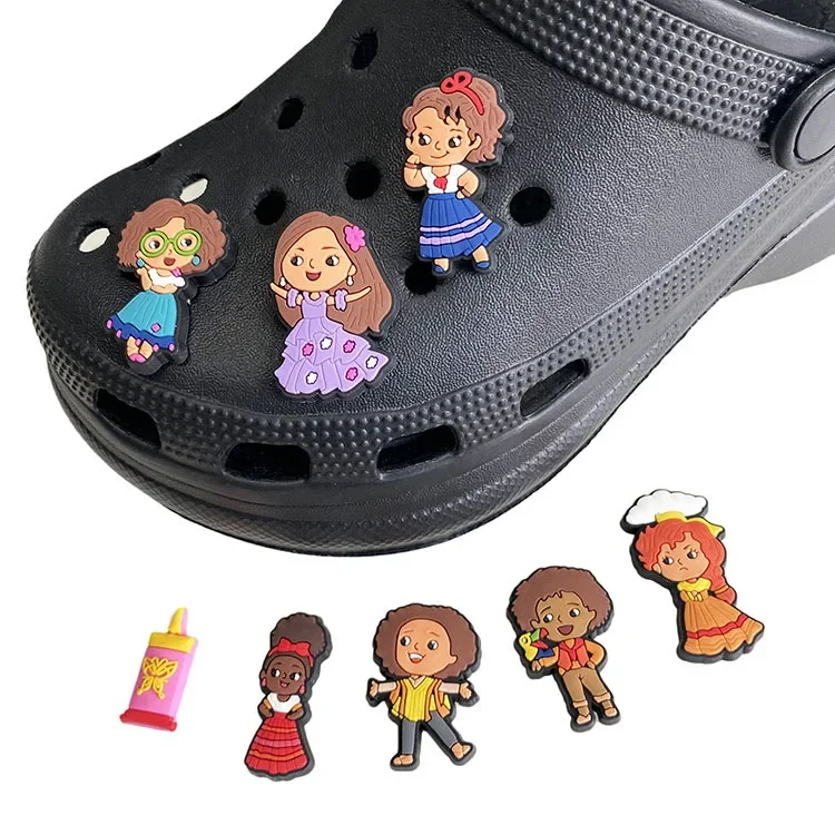 8Pcs Encanto Series Cute Shoe Charms for Clogs Bubble Slides Sandals PVC Shoe Decorations Buckle Accessories for Kids