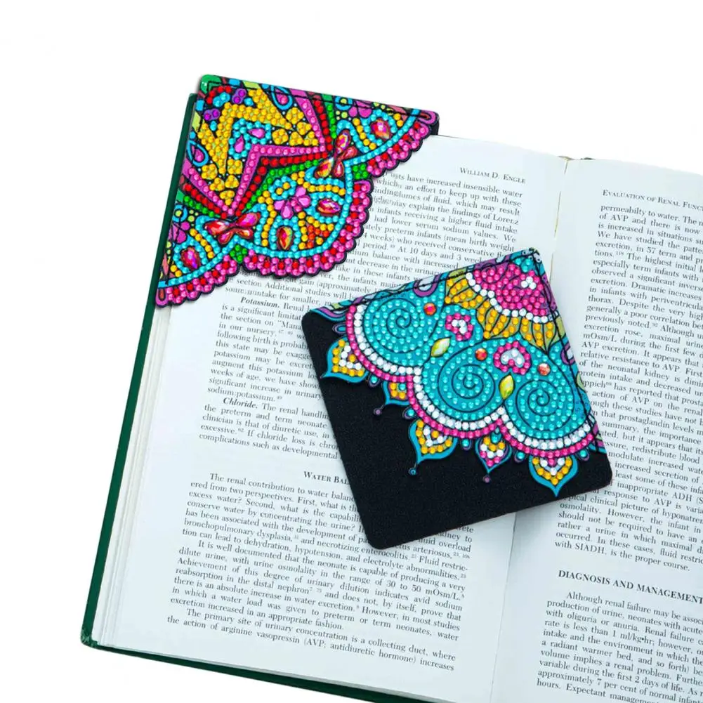 Funkelnde Ecke Lesezeichen bunte Blume Diamant Malerei Lesezeichen DIY Handwerk für Buch liebhaber Kinder Anfänger Studenten Diamant