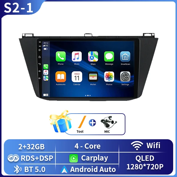 Android 16 Carplay Auto Radio Voor Volkswagen Tiguan 2 Mk 2016 2017 2018 2019 Multimedia Video Player Navigatie GPS stereo