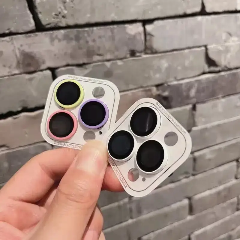 2-3 قطعة حامي عدسة الكاميرا مضيئة آيفون 12 13 14 15 16 برو ماكس حلقة الزجاج آيفون 14 برو ماكس 12 دقيقة غطاء متوهجة #1