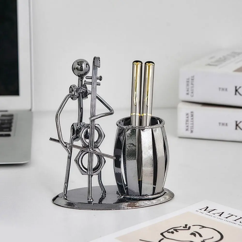 Tafelblad Decoratie Gitaar Rocker Penhouder Multifunctionele Metalen Desktop Penhouder Ambachten Potlood Cup Band Pen Organizer