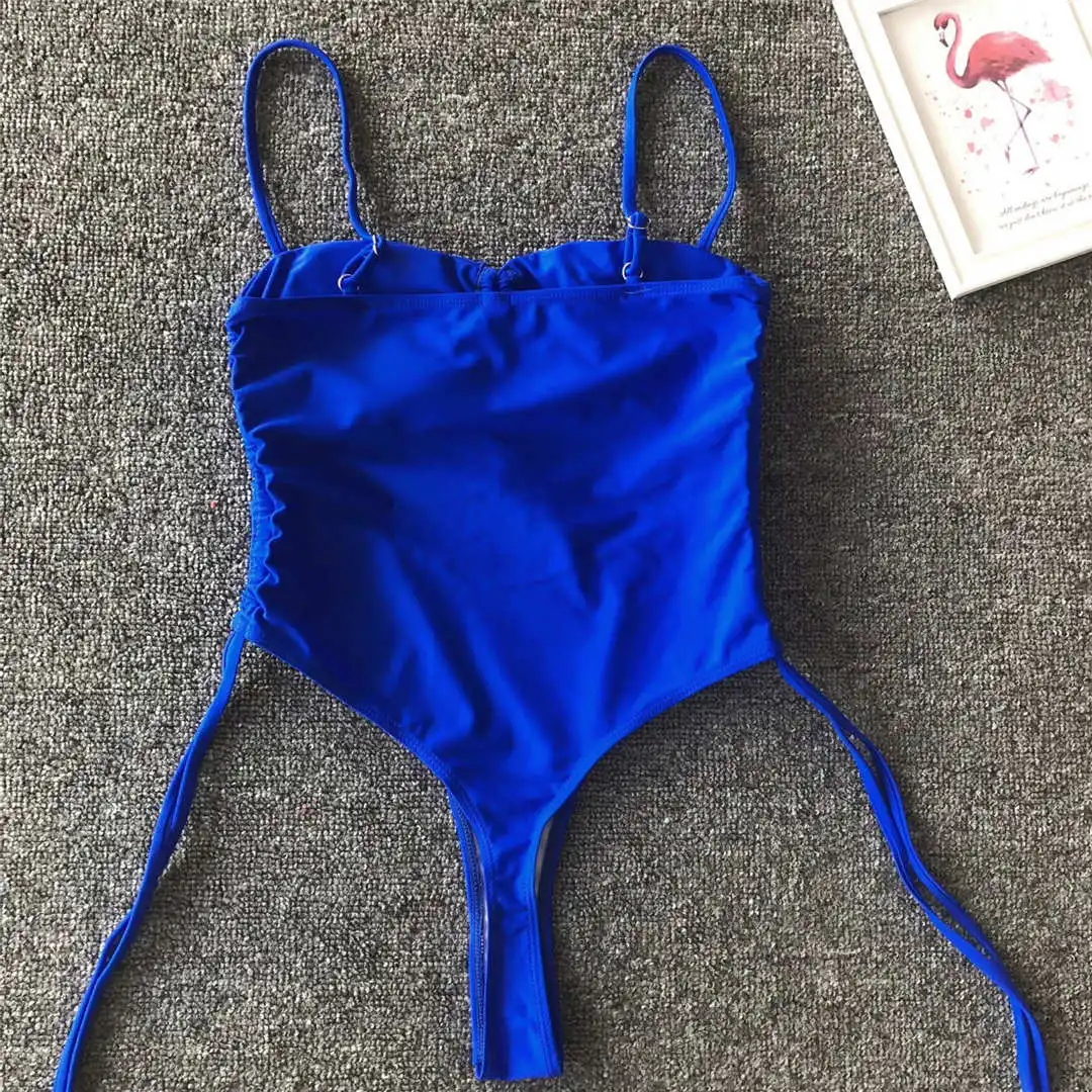 Sexy, mit Schnürung versehener, bauchfreier Monokini-Badeanzug, einteiliger Badeanzug für Damen, Badebekleidung, Damen-Badeanzug mit Leopardenmuster, String-Badehose, Badebekleidung, V1290. – Detail 38