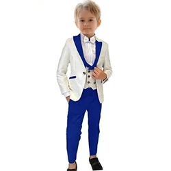 Klassisches Jungen anzug Set 3 Stück Paisley Langarm formellen Smoking für Kinder von 3 bis 14 Jahren Hochzeit Blumen junge Dresswear