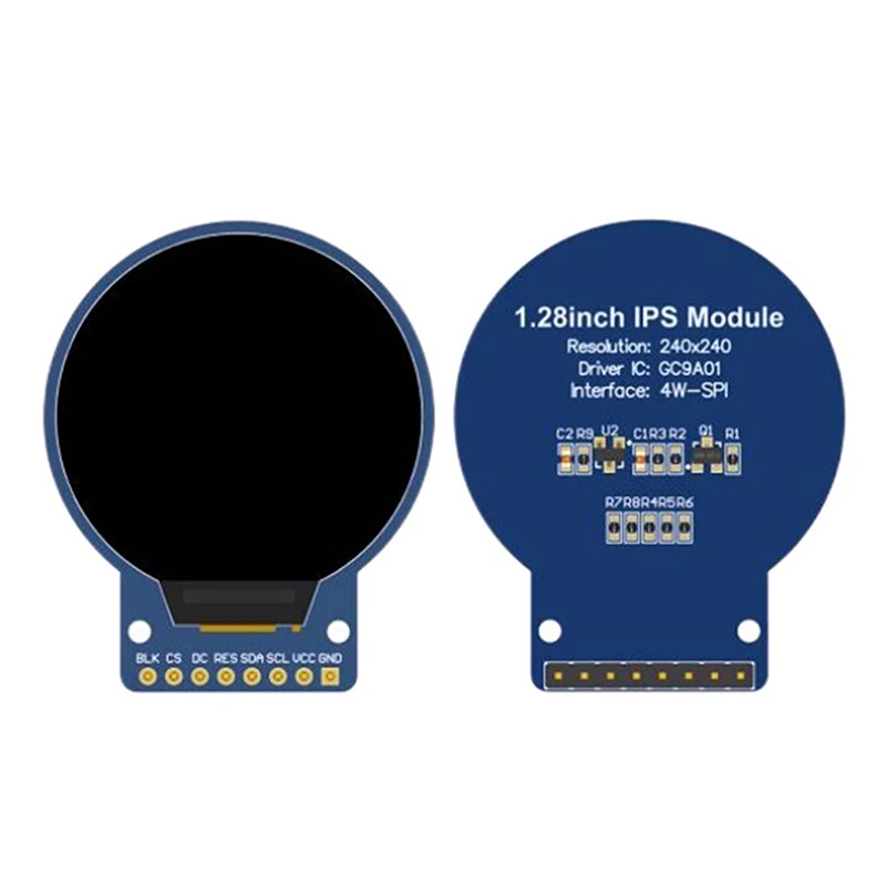 Layar TFT 1.28 Inci Modul Tampilan LCD TFT Bulat RGB 240*240 GC9A01 Driver 4 Kawat Antarmuka SPI 240X240 PCB UNTUK Arduino