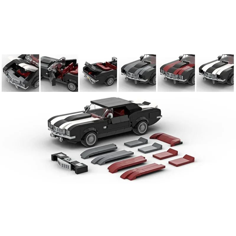 ตัวต่อ MOC เชฟโรเลต คามาโร ซี ซิตี้ แชมเปี้ยนส์ ซูเปอร์คาร์ 407 ชิ้น ของเล่นตัวต่อ DIY ของขวัญคริสต์มาส ไอเดียของเล่นเสริมพัฒนาการเด็ก