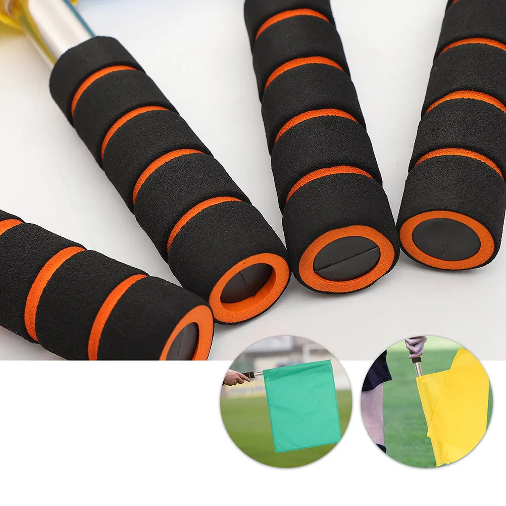 8Pcs Stainless Steel Handle Signal Flags Lightweight Ergonomic Grip for Referee Racing Traffic Horse Training Tour Guide